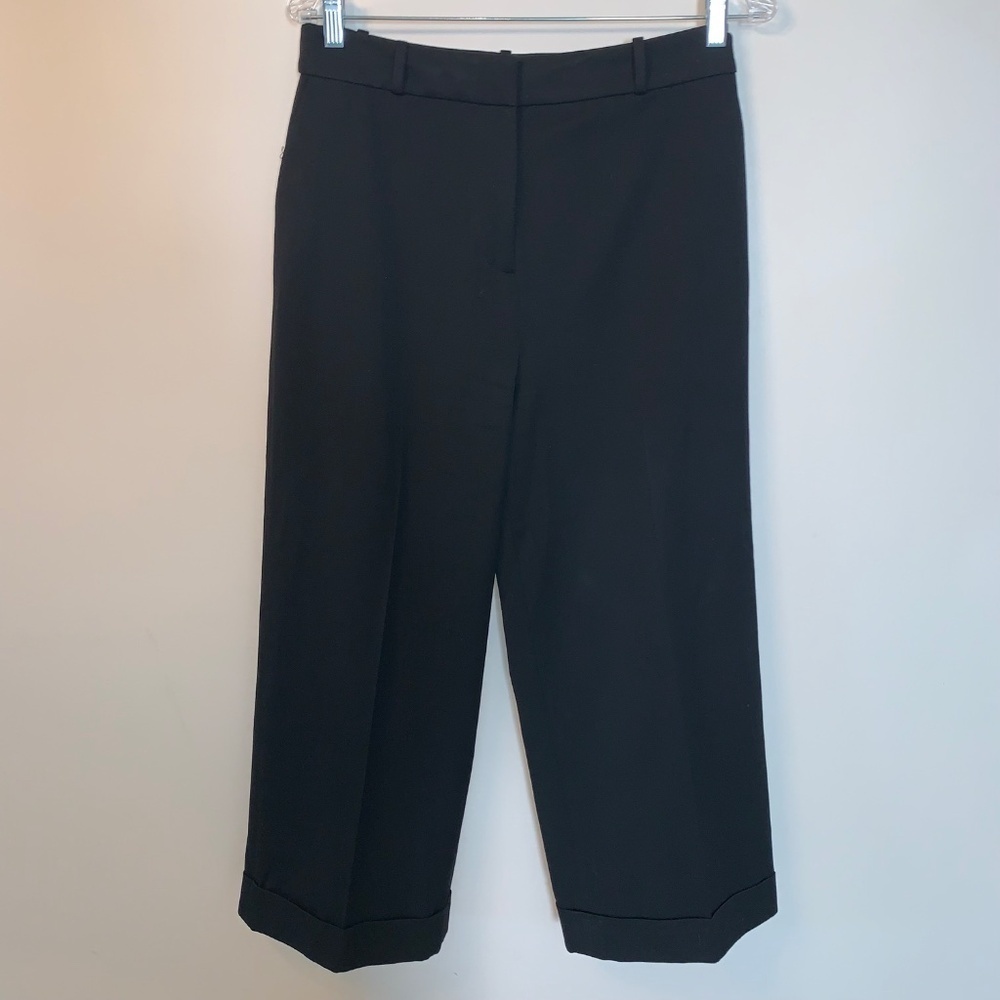 Kate Spade Black Cropped Wide Leg Trousers 8 - Picture 1 of 7